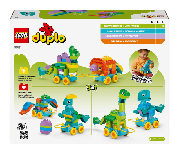 LEGO DUPLO 10451 3w1 dinozaury na kółkach - 1331607 - zdjęcie 4
